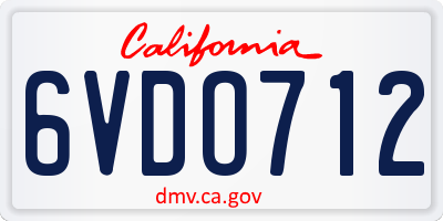CA license plate 6VDO712
