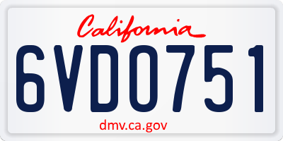 CA license plate 6VDO751