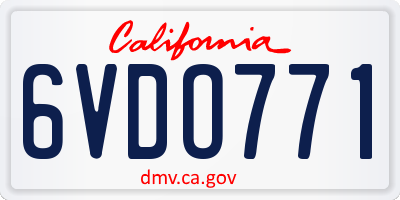 CA license plate 6VDO771