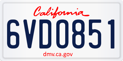 CA license plate 6VDO851