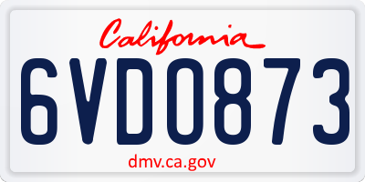 CA license plate 6VDO873