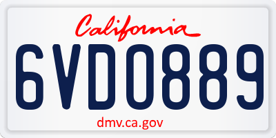 CA license plate 6VDO889