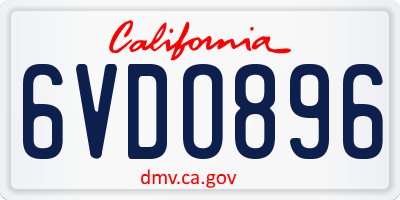 CA license plate 6VDO896