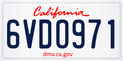 CA license plate 6VDO971
