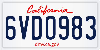 CA license plate 6VDO983