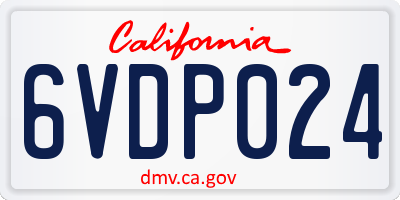 CA license plate 6VDP024