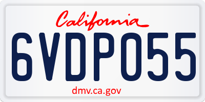 CA license plate 6VDP055