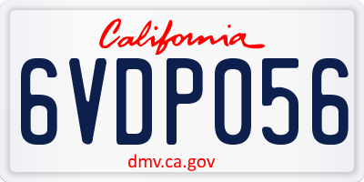 CA license plate 6VDP056