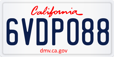 CA license plate 6VDP088