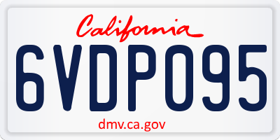CA license plate 6VDP095