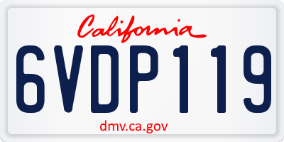 CA license plate 6VDP119