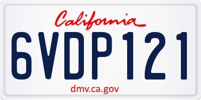 CA license plate 6VDP121