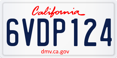 CA license plate 6VDP124