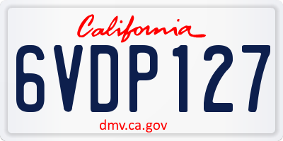 CA license plate 6VDP127