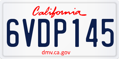CA license plate 6VDP145
