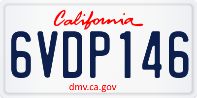 CA license plate 6VDP146