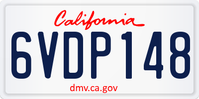 CA license plate 6VDP148