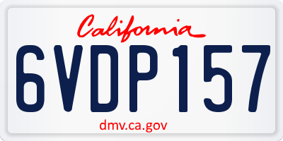 CA license plate 6VDP157