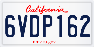 CA license plate 6VDP162