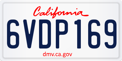 CA license plate 6VDP169