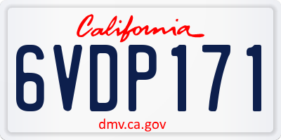 CA license plate 6VDP171