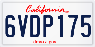 CA license plate 6VDP175