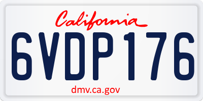 CA license plate 6VDP176