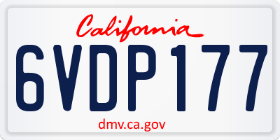 CA license plate 6VDP177