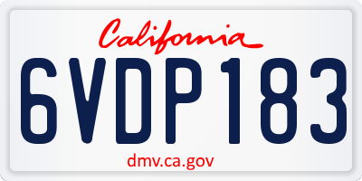 CA license plate 6VDP183