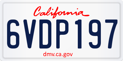 CA license plate 6VDP197