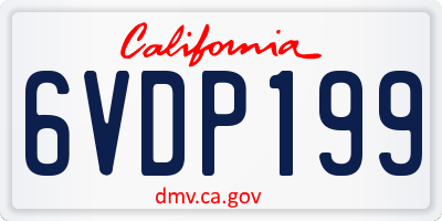 CA license plate 6VDP199