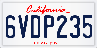 CA license plate 6VDP235