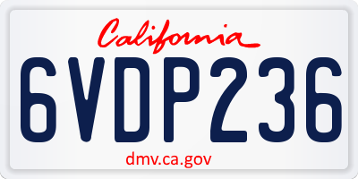 CA license plate 6VDP236