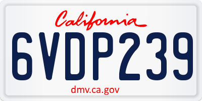 CA license plate 6VDP239