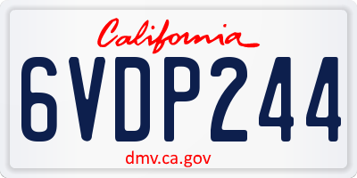 CA license plate 6VDP244