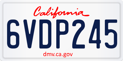 CA license plate 6VDP245