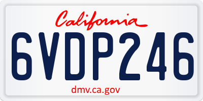 CA license plate 6VDP246