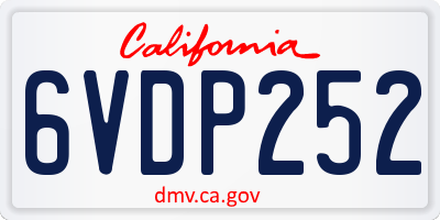 CA license plate 6VDP252