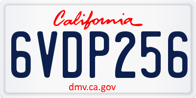 CA license plate 6VDP256