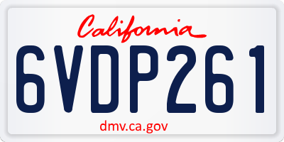 CA license plate 6VDP261