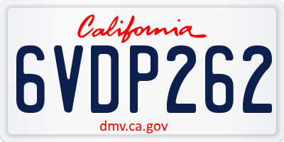 CA license plate 6VDP262