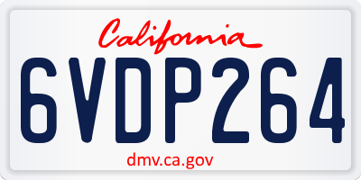 CA license plate 6VDP264