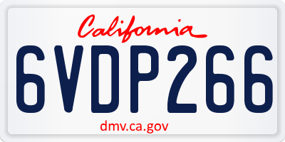 CA license plate 6VDP266