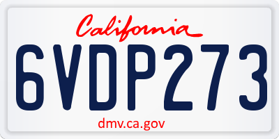 CA license plate 6VDP273