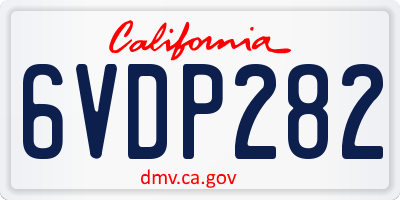 CA license plate 6VDP282