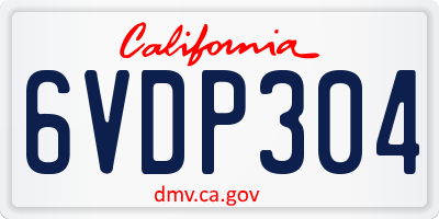 CA license plate 6VDP304