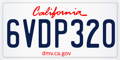 CA license plate 6VDP320