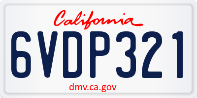 CA license plate 6VDP321