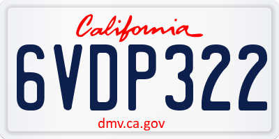CA license plate 6VDP322