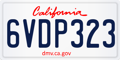CA license plate 6VDP323